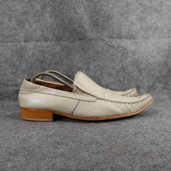 San Meldini Shoes Mens 43 Loafers Slip On Snip Toe Moc Leather Italian Classic - Picture 2 of 16